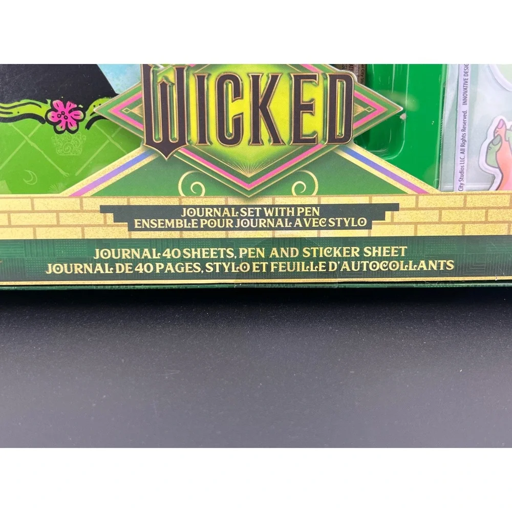 Wicked Journal Set with Broomstick Pen and‎ Puffy Stickers Green 40 Sheet